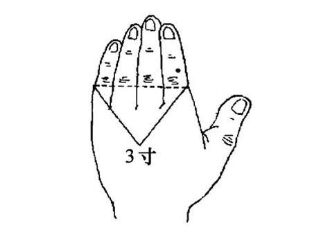 手指三寸定位图图片